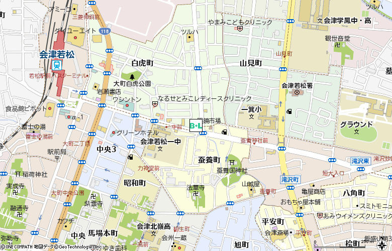 眼鏡市場会津若松(00122)付近の地図